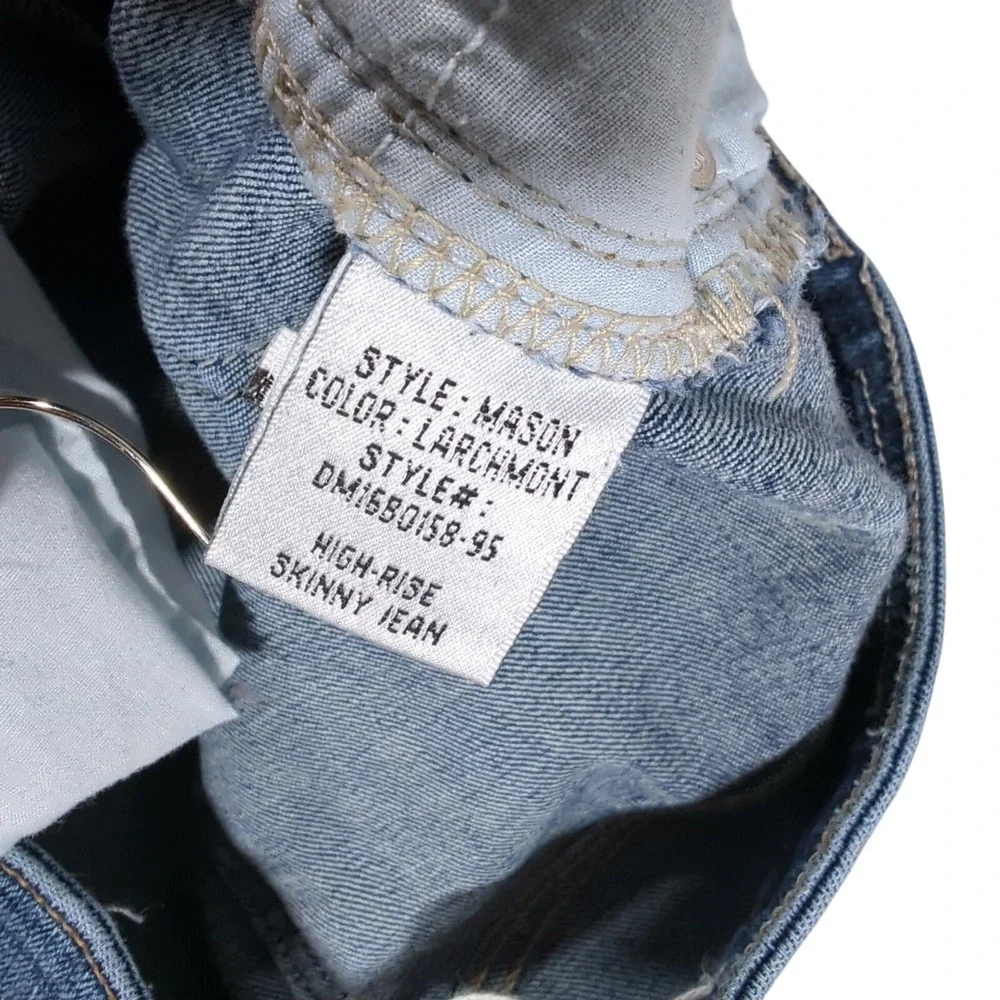 LOVERS + FRIENDS Mason High Rise Skinny Jeans Larchmont‎ Blue Distressed Size 28